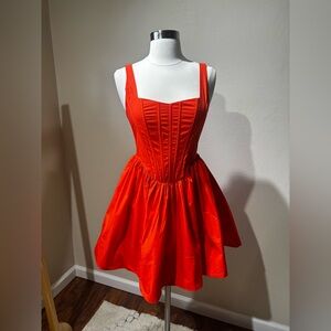Vibrant Orange Sleeveless Dress